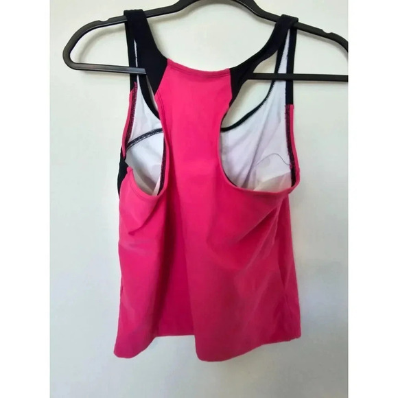Nike Pink Black Exercise Top M - Picture 2 of 6